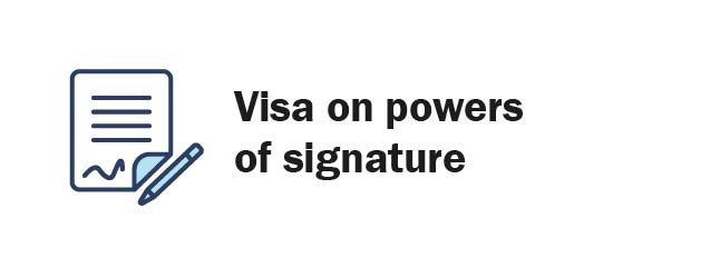 Visa on powers of signature