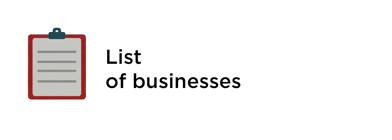 Lists of businesses